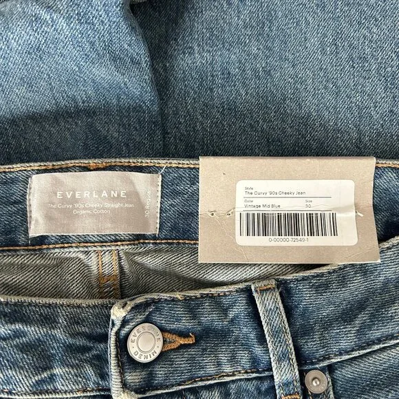 NWT Everlane The Curvy 90's Cheeky Straight Jean Light Wash Denim Size 30 Womens - Picture 8 of 12